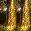 1 шт. Солнечный светодиодный солнечный свет-водопад, гирлянда с феями, 8 режимов освещения, для двора, сада, балкона, деревьев, забора, украшения