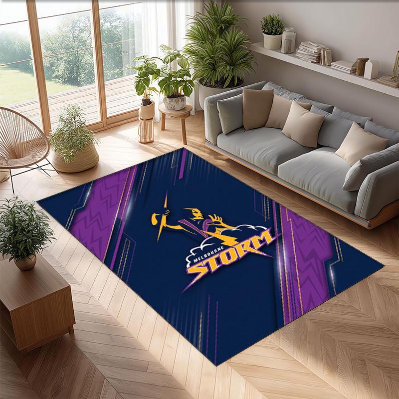 Melbourne Storm Crystal Velvet Carpet Soft Anti?Slip Floor Mat Comfortable Home Living Room Bedroom Decor Rug