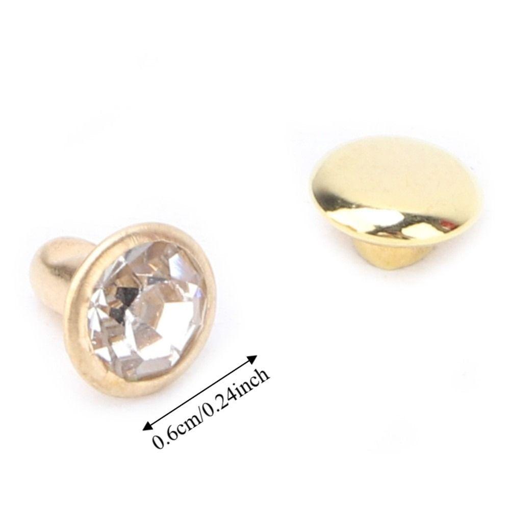 100pcs Silver & Gold Crystal Rivets Metal Material Double Cap Rivets DIY Leather Craft