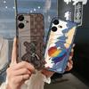 Cartoon Card Slot Phone Case For Tecno Pova Neo3/LH6N Anti-dust Graffiti Fashion Design Soft Case Card Sleeve Back Cover