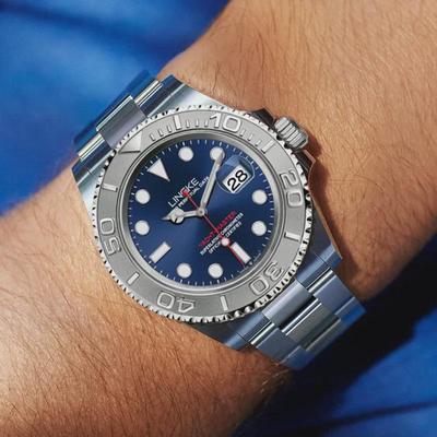 Lingke Мужские яхтенные светящиеся автоматические механические водонепроницаемые часы