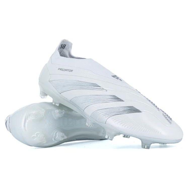 adidas Predator 24 Elite Laceless FG Pearlized Pack Кроссовки унисекс Белый Облако-Белый Серебристый-Металлик IE1806