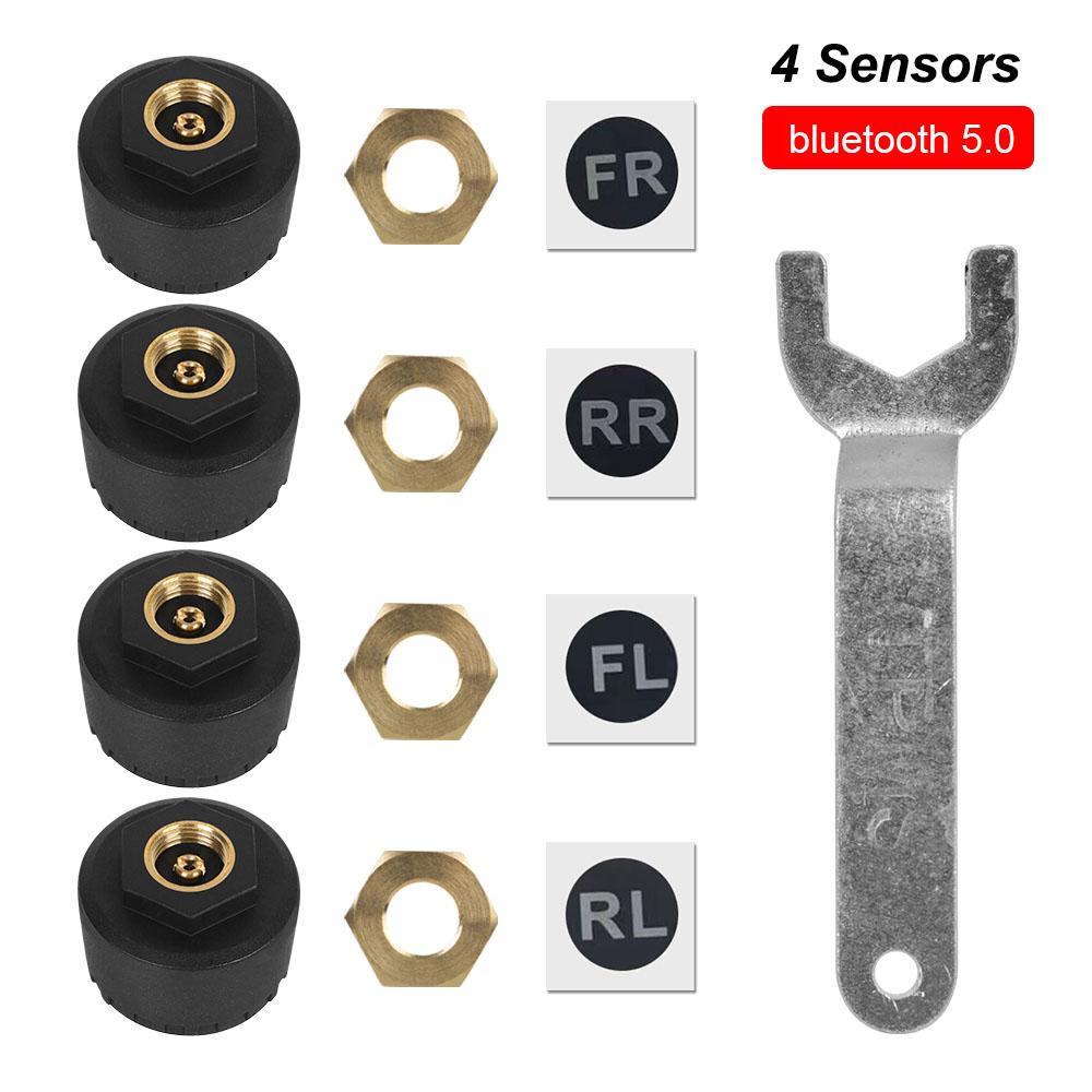 2/4 шт. Датчики TPMS Bluetooth 4.0/5.0 Отображение в приложении Автомобильная система мониторинга давления в шинах TPMS Мотоциклетные TPMS Тестер шин Сигнальный набор