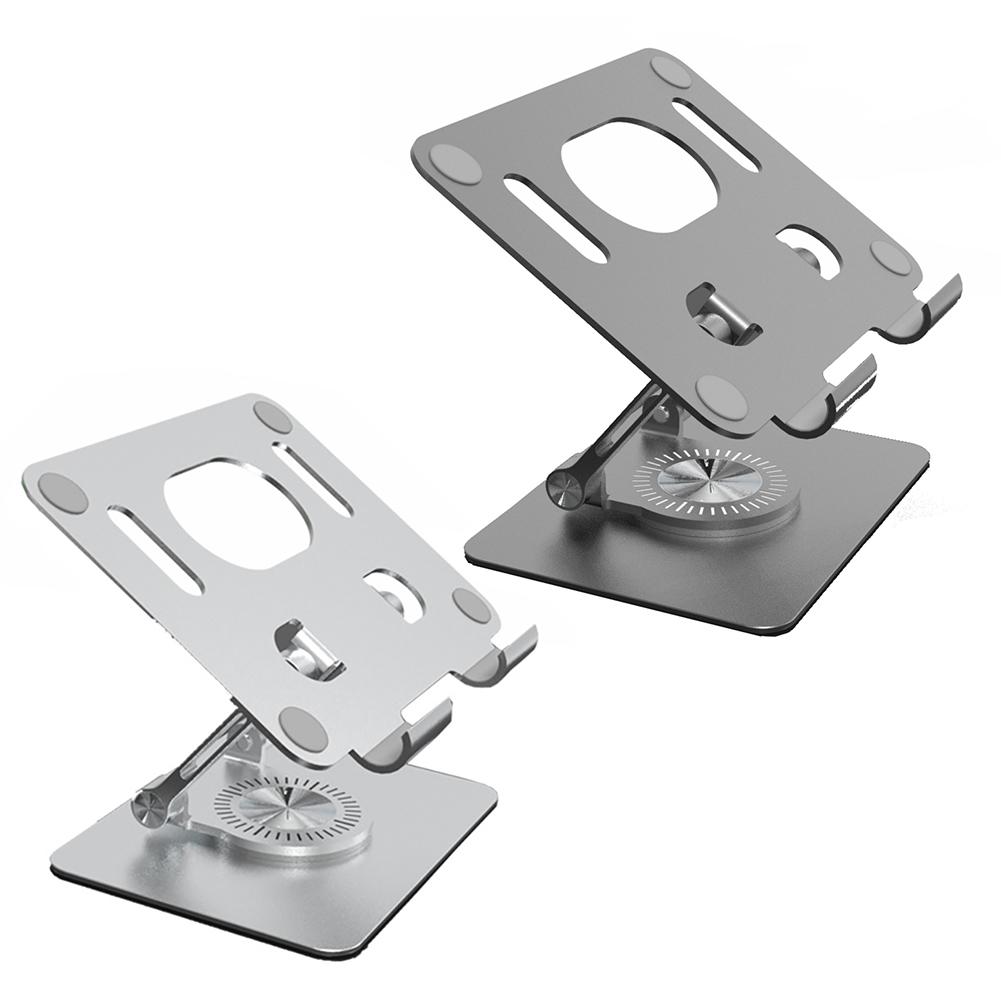 Складной держатель для мобильного телефона из алюминиевого сплава, вращающийся на 360 градусов полый держатель для планшета, противоскользящий держатель для планшета, регулируемая высота для 4,7-12 дюймов