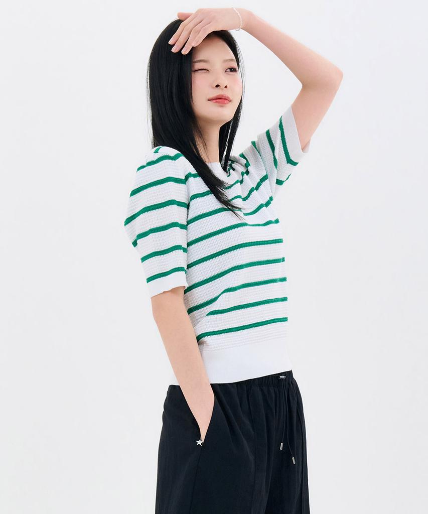 CHASECULT Women'S Striped Short Sleeve Summer Knit-Fbrg5673D0H