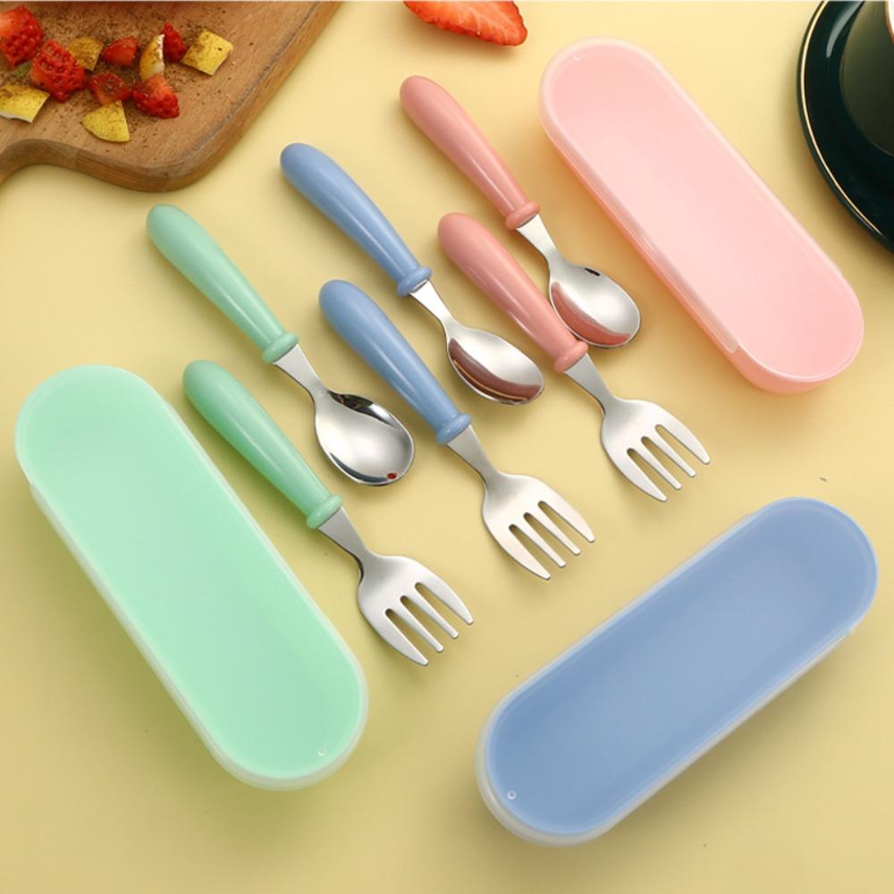 2pcs/box Spoon Fork Box Cutlery Portable Feeding Utensil Spoon Cutlery Portable Set4