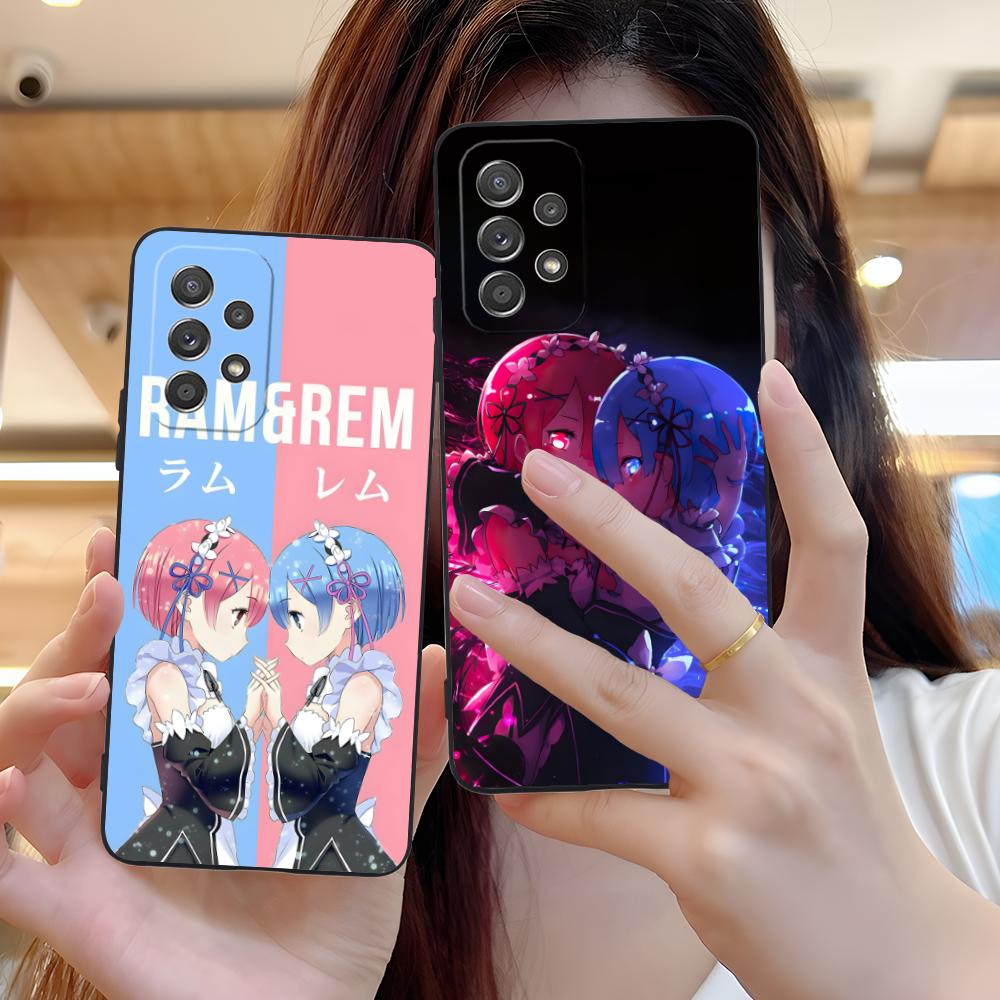 Чехол ReZero Rem Ram Матовый ТПУ для мобильного телефона Samsung Galaxy M55 54 42 35 34 33 32 23 22 15 14 13 12 F55 5G Цветная обложка