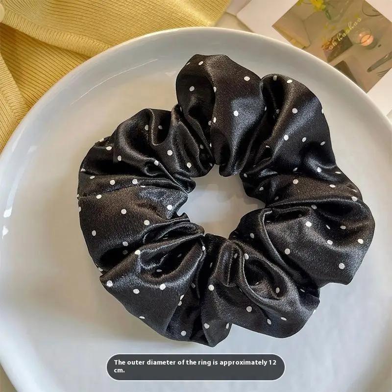 Новые черно-белые резинки для волос в горошек, большие резинки для волос, женские элегантные резинки для волос, завязки, держатель для хвостика, головной убор