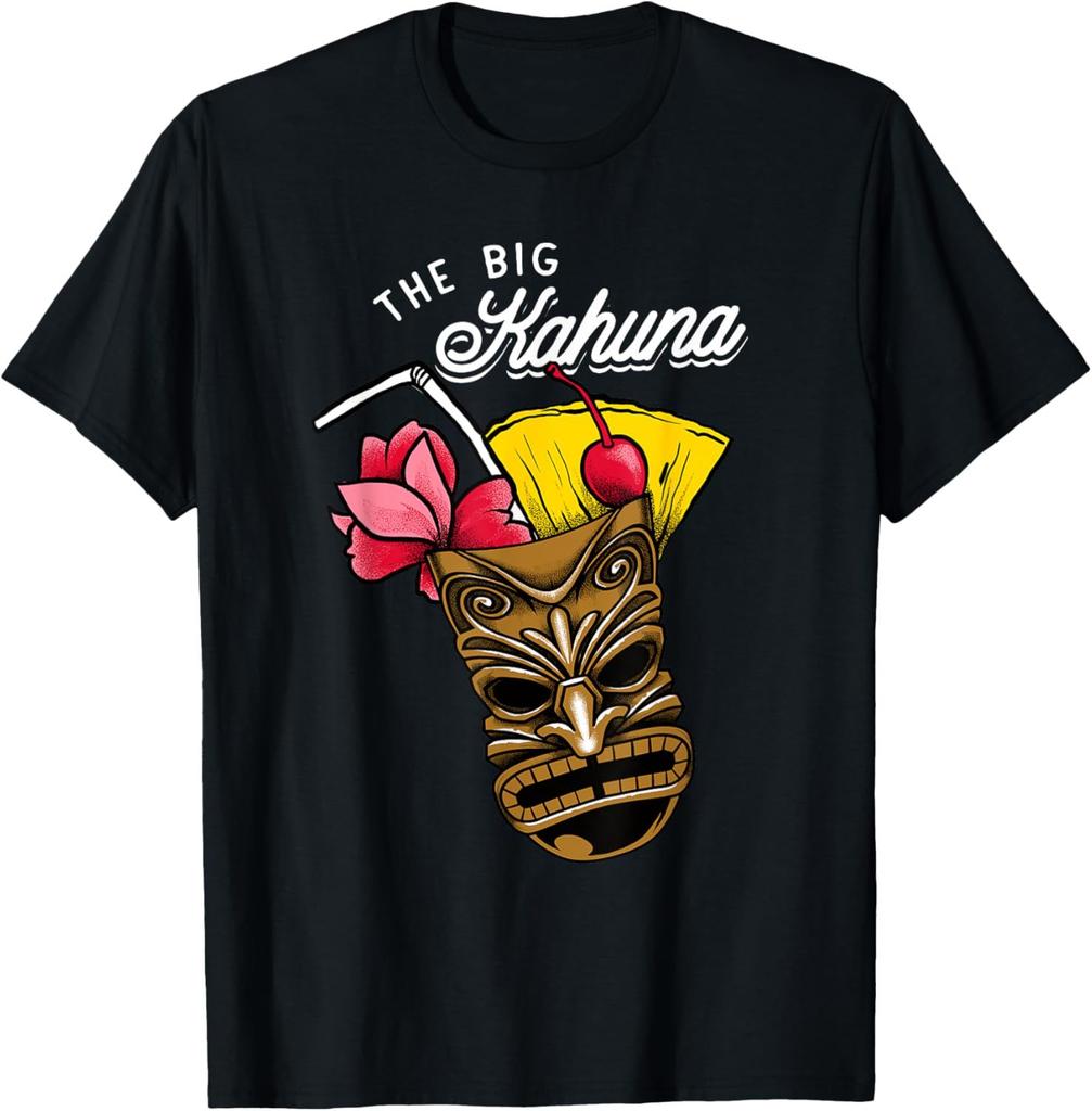 Tiki Bartender Kahuna Tropical Drinks Cocktails Luao Party TShirt Tiki Graphic T Shirts Men Clothing Cotton Streetwear Camisas