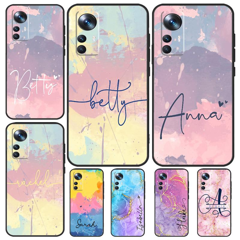 Personalised Name Rainbow For POCO F5 X3 X5 Pro F3 F4 M5s X4 GT Case For Xiaomi 13 14 Pro 11T 12T 13T Pro 12 Lite 12X