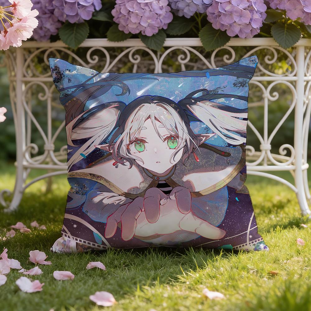 Аниме F-Frieren B-Beyond Journeys Наволочка для подушки Домашняя и автомобильная Двухцелевая наволочка: Двусторонняя конструкция для максимального комфорта