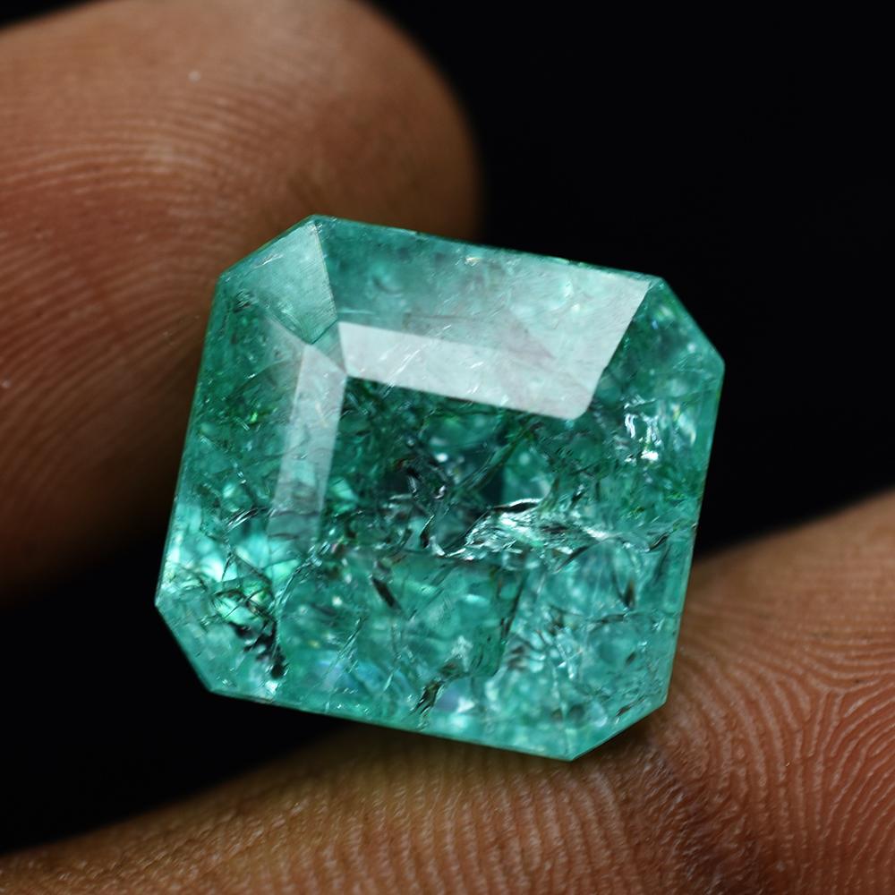 Green Emerald natural Square Cut 21.85 Ct Loose Gemstone From Colombia