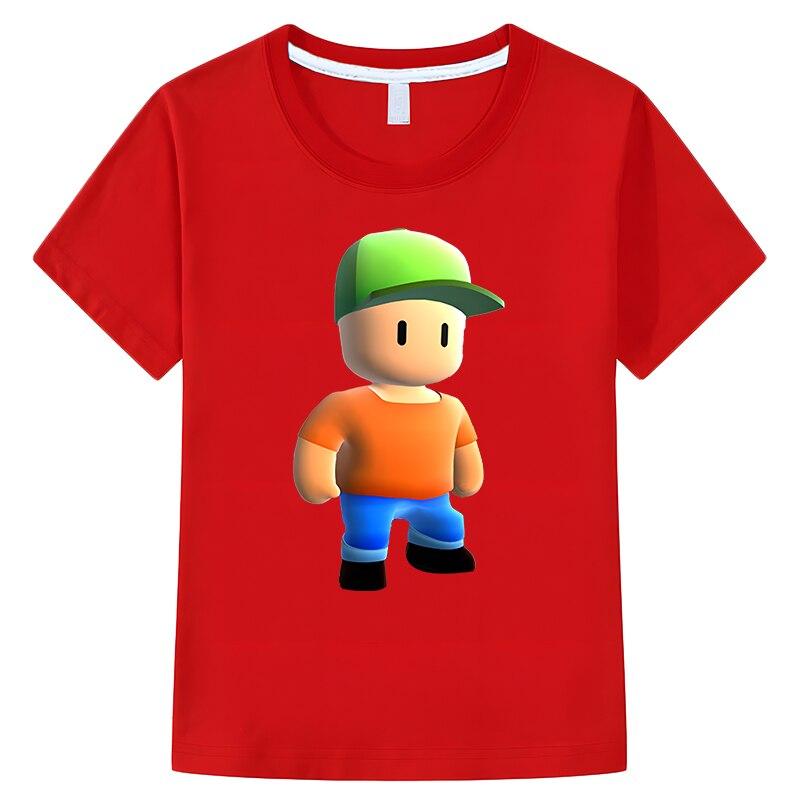 Детская летняя футболка Stumble Guys, топы с короткими рукавами из 100% хлопка, цельная футболка для детей, мальчиков, 10 лет, одежда для мальчиков и девочек, детская одежда