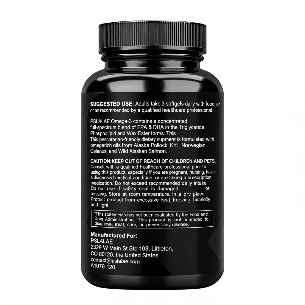 Pslalae - Omega-3 Fish Oil Capsules - Heart, Brain, and Joint Health