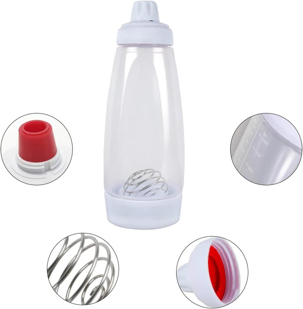 Pancake Batter Dispenser, Pancake Mix Dispenser with Whisk Ball and Stand Base, Pancake Batter Mixer with BlenderBall for Pancakes, Crepes, Waffle