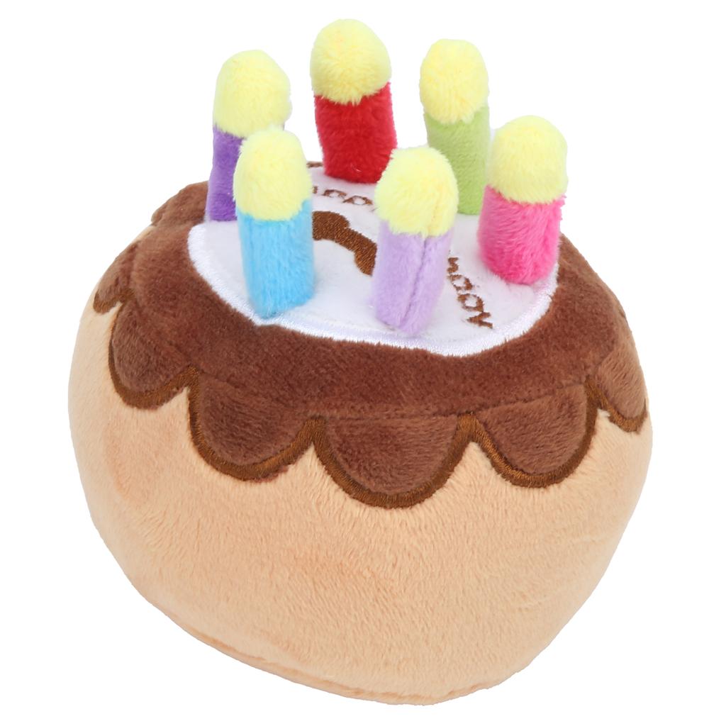Dog Birthday Cake Toy Plush Candle Birthday Cake Toy Squeaker Chew Dog Toy for Dogs