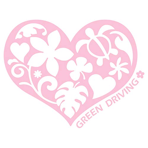 Nc-smile Гавайская наклейка Сердце GREEN DRIVING Эко-драйв HEART (Лосось