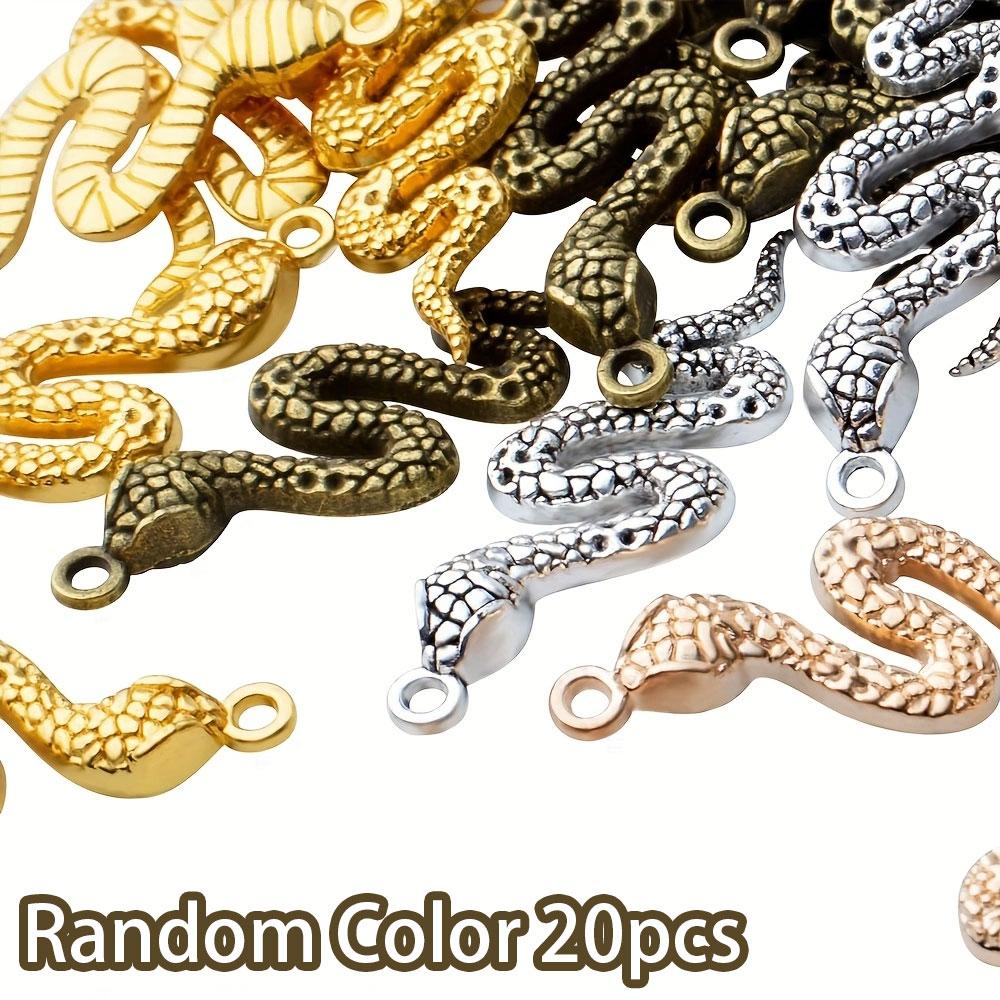 10/20/30 шт. сплава материал змея год кобра кулон змея талисман браслет ожерелье животное талисман DIY ювелирные изделия ремесла принадлежности