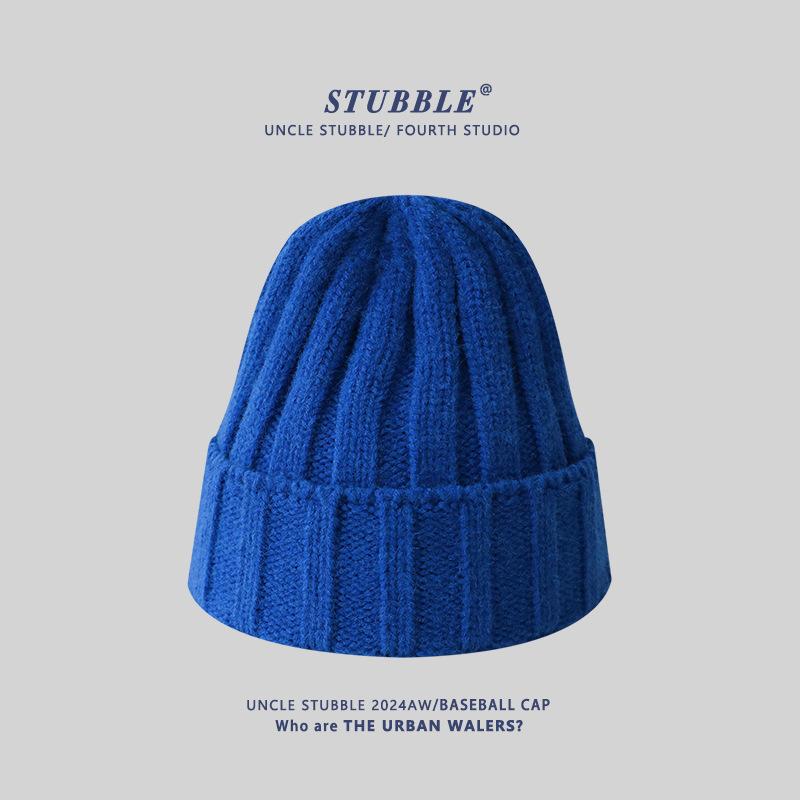 Solid Color Light Version Knitted Hat for Men and Women Korean Style Versatile Big Head Circumference Showing Face Small Woolen Hat Conical Top Hat