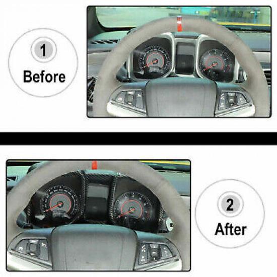 Dashboard trument Cover Trim Bezels for Chevy Camaro 2010-2015 Carbon Fiber