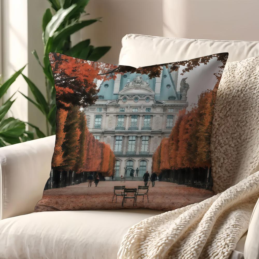 AAutumn in France cushion cover For Pillow Printing Sofa Decoration Home Car Room Coffee Shop Office Nordic Simplicity