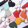 PU Heart Shape Keychain Solid Color Colorful Pendant Fashion Leather Heart Keyring Couple