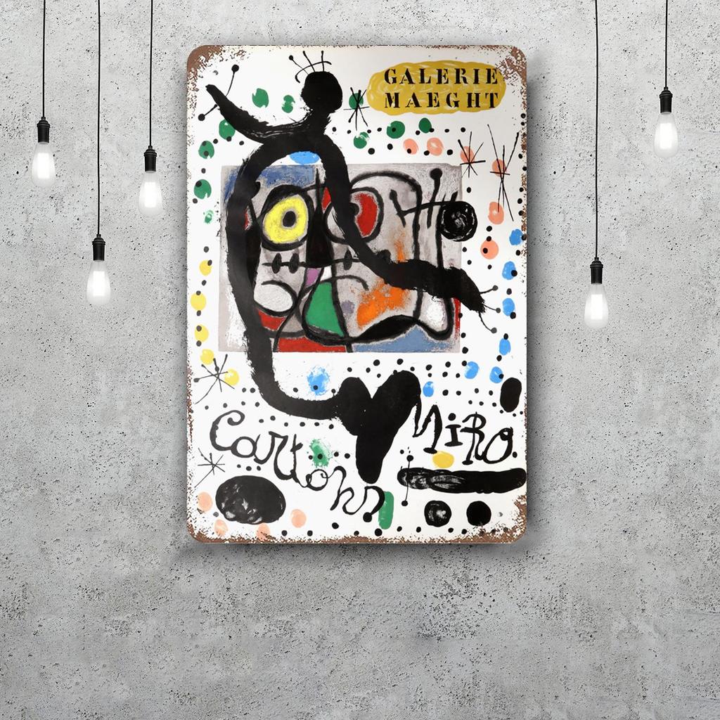 Mfoever Tin Sign Miro Art Vintage Tin Sign Home Decor Wall Decor Art Wall Mural Room Decoration Decor Retro Metal Sign Plate Bar Posters