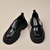 Маленькие кожаные туфли в британском стиле для женщин 2025 года, осень-зима, новые ретро-велюровые туфли на толстой подошве для мужчин, увеличивающие рост, со шнуровкой