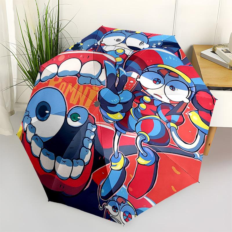 1pc Omni Bot Automatic Folding Outdoor Umbrella - Portable 3-Fold Design with 8-Rib Iron Frame, Perfect for Fans, Travelers, Daily Use, and Festi
