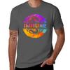 Imagine colorful watercolour graphic dragon classic t shirt TShirt Simple Solid Color Crew Neck Tee