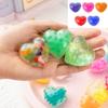 5Pcs Love Heart Squishes Toy Glitter Powder Small Balls Filled Stress Relief Funny Heart-shape Squeeze Fidget Toy Kids Adults Valentine's Day Gift