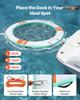 Inflatable Floating Dock, 2.44M Round Inflatable Dock Platform, Non-Slip Water Floating Dock Mat with Portable Carrying Bag & Detachable Ladder, Float