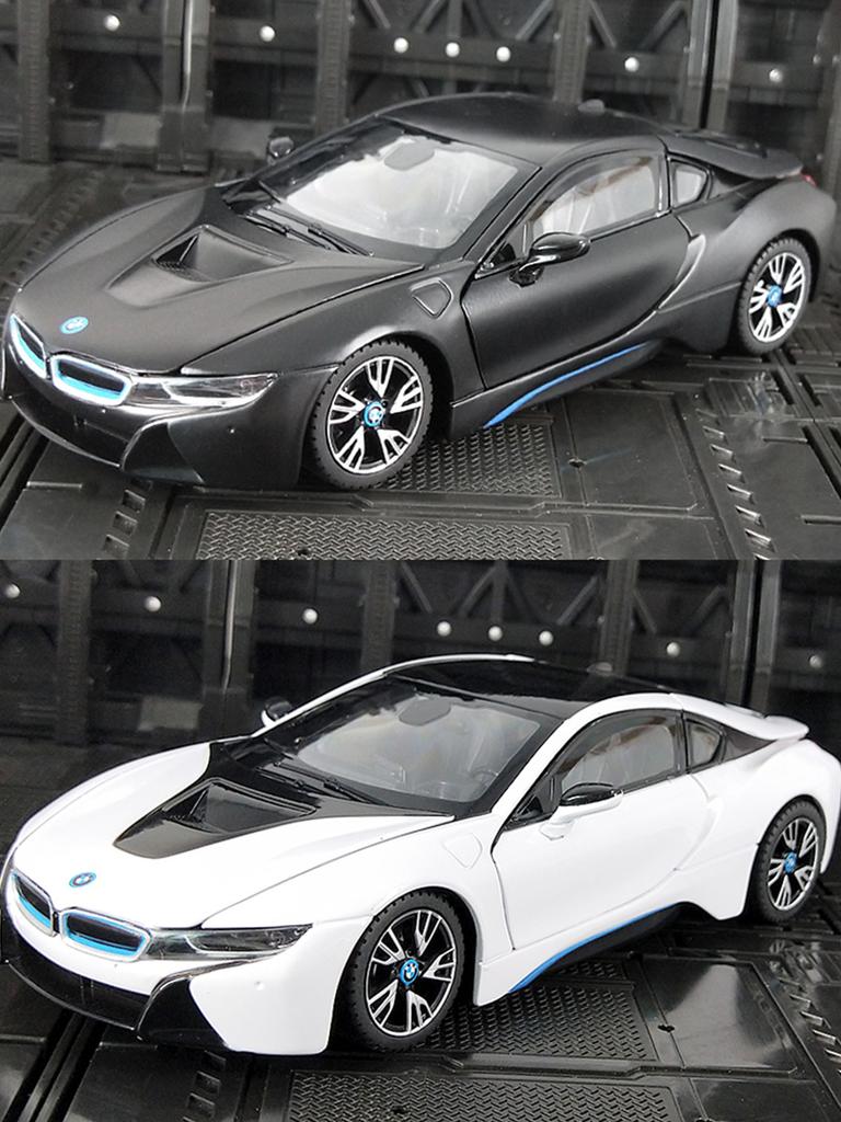 Rastar 1:24 BMW I8 model car, zinc alloy metal decoration, collectible gift car