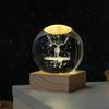 3D Solar System Crystal Ball Night Light with Wooden Base - Luminous Desktop Home Decor & Birthday Gift