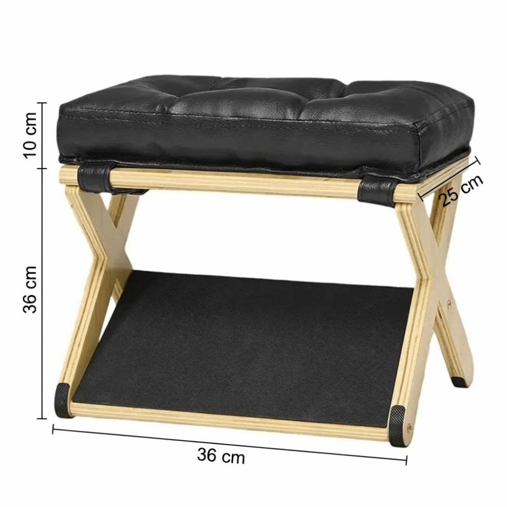 Natural Solid Wood Solid Wood Footrest Smooth Surface Office Foot Stool Home Office