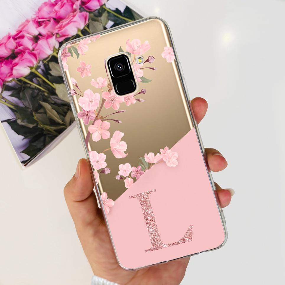For Cover Samsung Galaxy A8 2018 Case Samsung A5 2018 Butterfly Dinosaur Cat Flower Clear Soft TPU Coque Samsung A8 2018 A5 2018