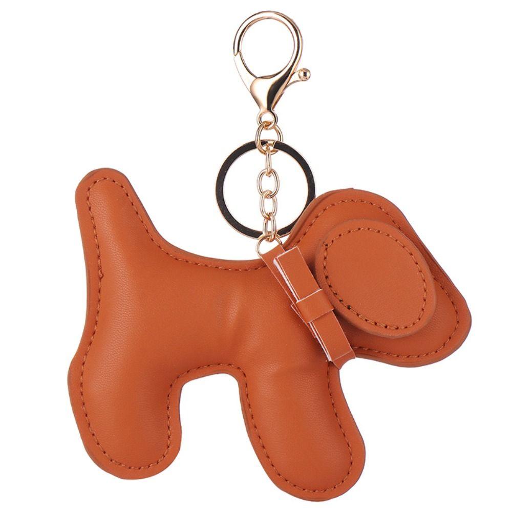 Cute Puppy Puppy Keychain PU Leather Car Key Ring Chain Cute PU Dog Keychain Bag Ornament