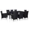 VidaXL 9-Piece Outdoor Dining Set Garden Lounge Patio Furniture Outdoor Dining Table and Chairs 45976