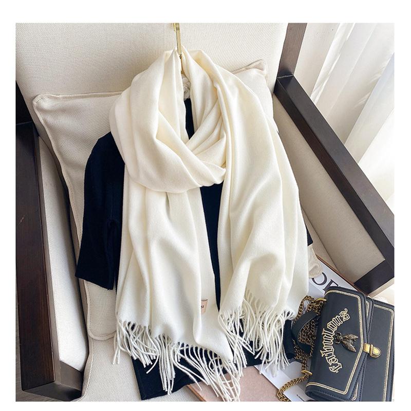 Imitation Cashmere Solid Color Fashion Decorative Warm Scarf Student Middle and Long Shawl Female