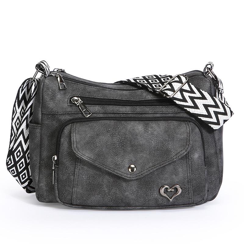 Винтажная мягкая кожаная сумка женская большая вместительная многосекционная сумка для мам через плечо