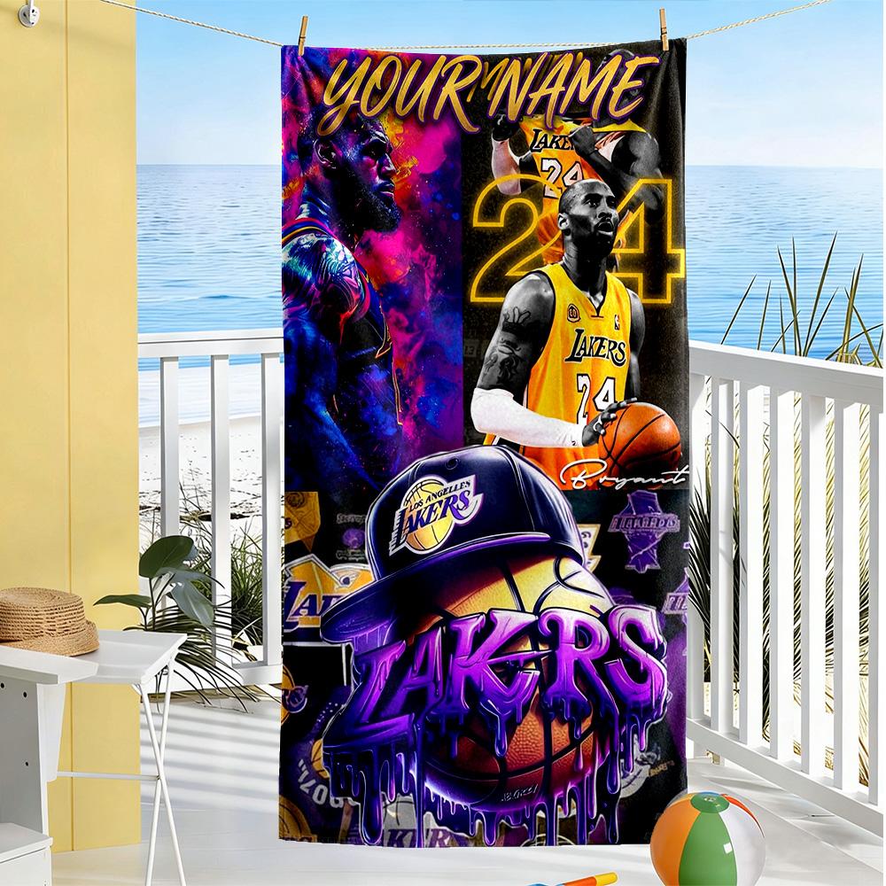 Kobe Personalized Name Beach Towel Super Soft Absorbent Suitable For Sports Travel Swimming Yoga Bathroom Beach And Pool