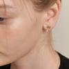 Tatiana (Серебро 925) Серьги-пусеты с жемчугом и подвесками в виде сердец EC3080