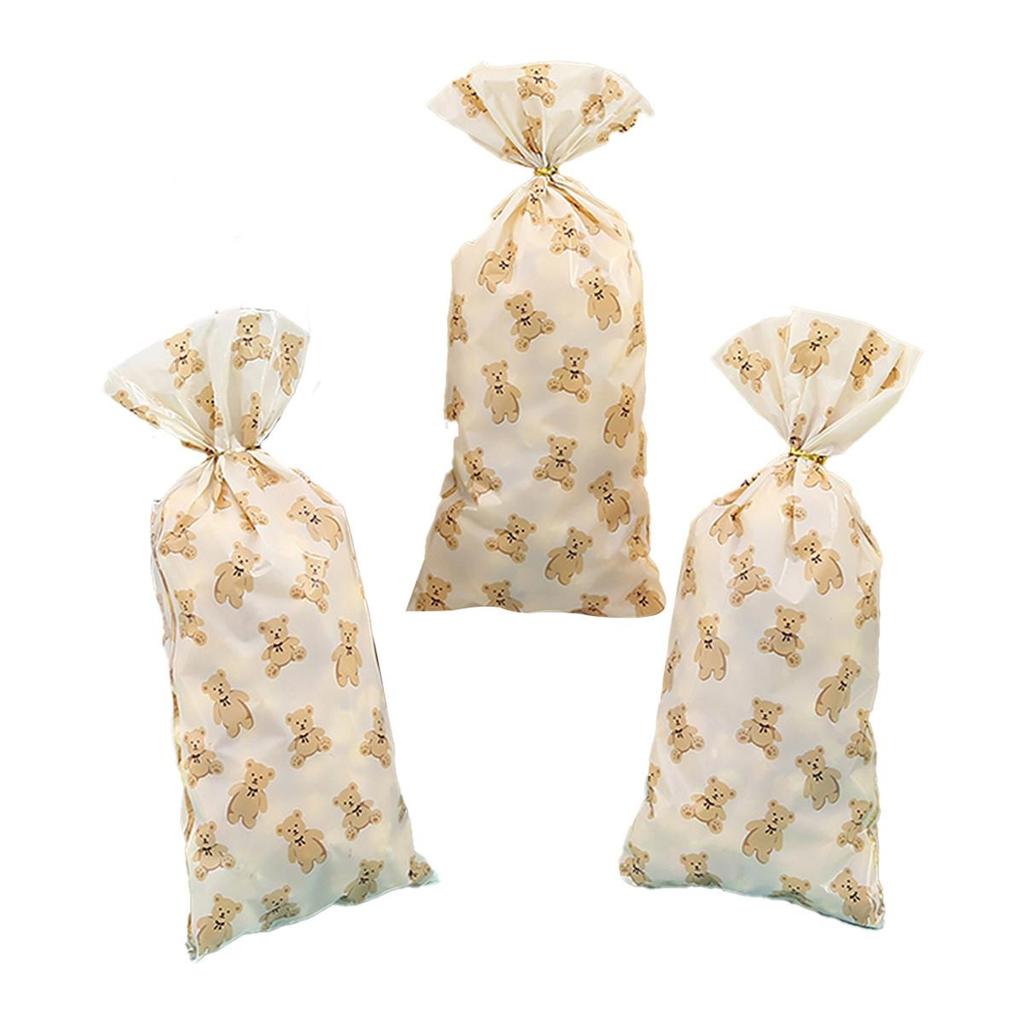 50 шт., подарочные пакеты для конфет в виде медведя в виде животного, печенье, десерт, сделай сам для детей, тема футбольных джунглей, декор для дня рождения