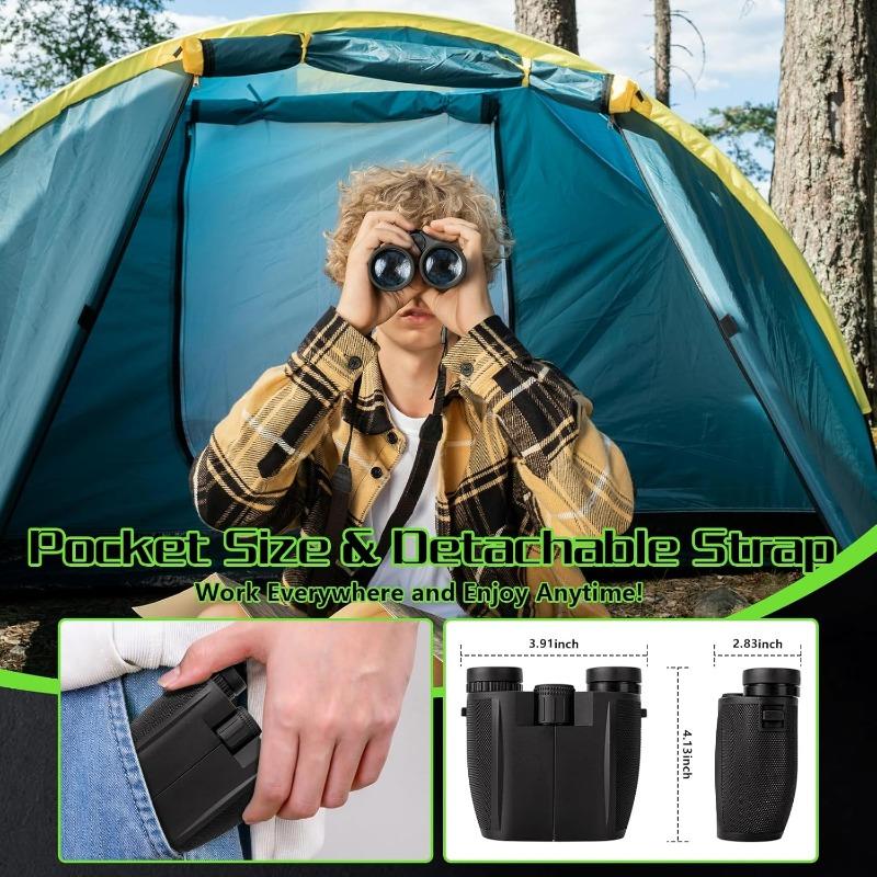 Компактный бинокль 12×25 для наблюдения за птицами, бинокли с простой фокусировкой для детей и взрослых, для любителей наблюдения за птицами и охоты, кемпинговые принадлежности для детей