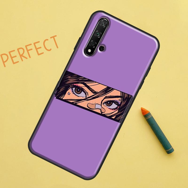 Эстетический чехол с изображением девушки-аниме в стиле поп-арта для Huawei Nova 10 9 SE 5T Y90 Y70 Y60 Y61 Nova 3i 7i 8i 11i P20 P40 P30 Lite P60 Pro