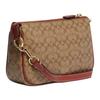 Coach Nolita 19 Классическая Монограмма Застежка-молния Покрытие из Канвы и Гладкая Кожа Клатч на Запястье Маленький Женский клатч Хаки Терракотовый CE698-IMS4L