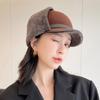 New High Quality Winter Leather Hat Lady Fur Lambswool Warm Thick Ear Flaps Bomber Hats Women's Baseball Cap Russian Caps