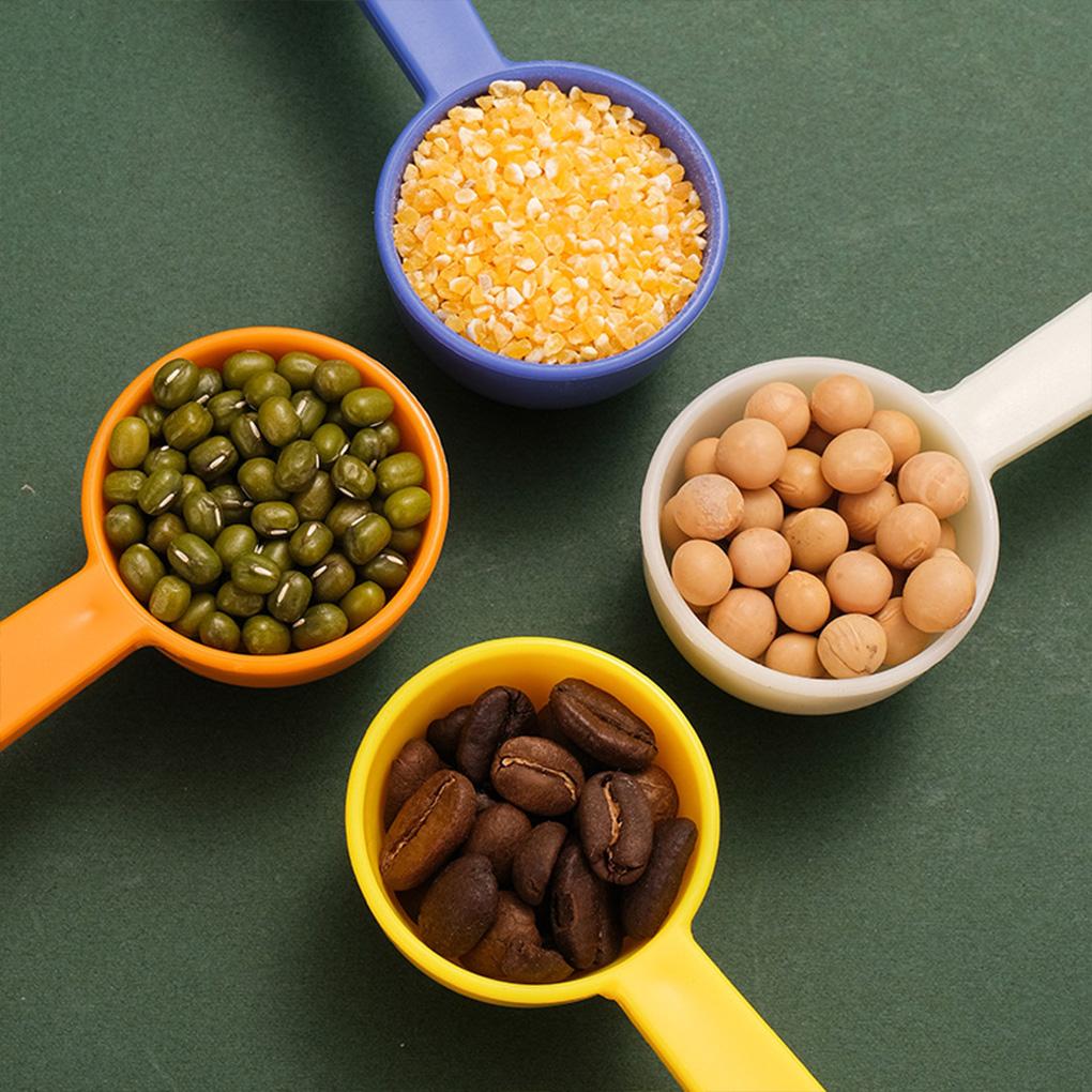 Упаковка из 4 кофейных ложек с зажимом, портативная с длинной ручкой, мерные ложки, герметичные пакеты, ложки, канцелярские принадлежности для чая, сухого молока