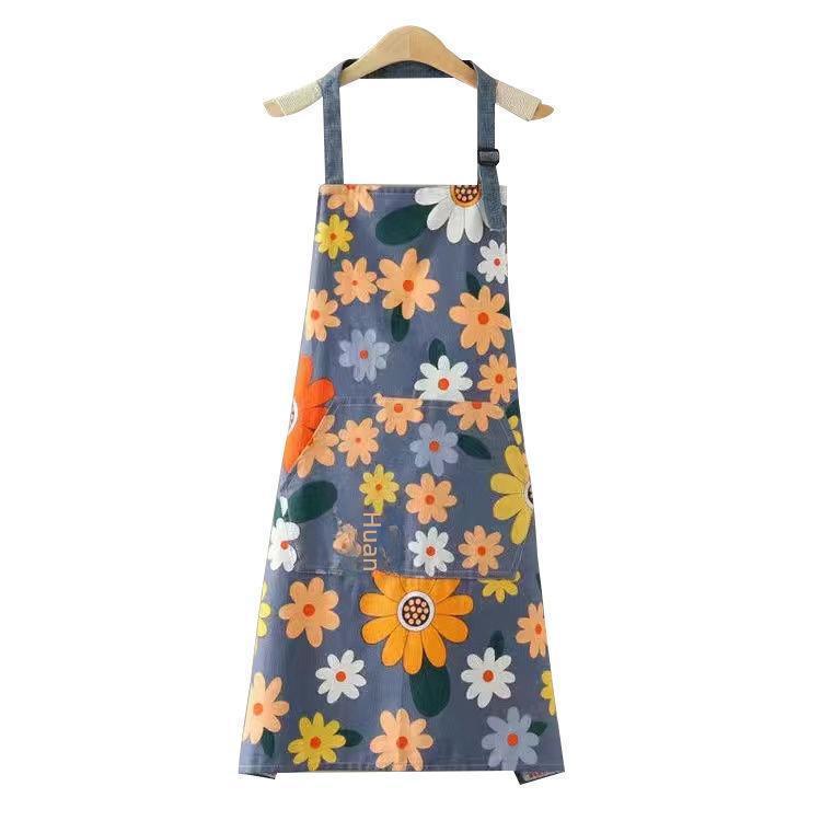 Летний женский регулируемый фартук полудлины с дышащим, водонепроницаемым и маслостойким поясом