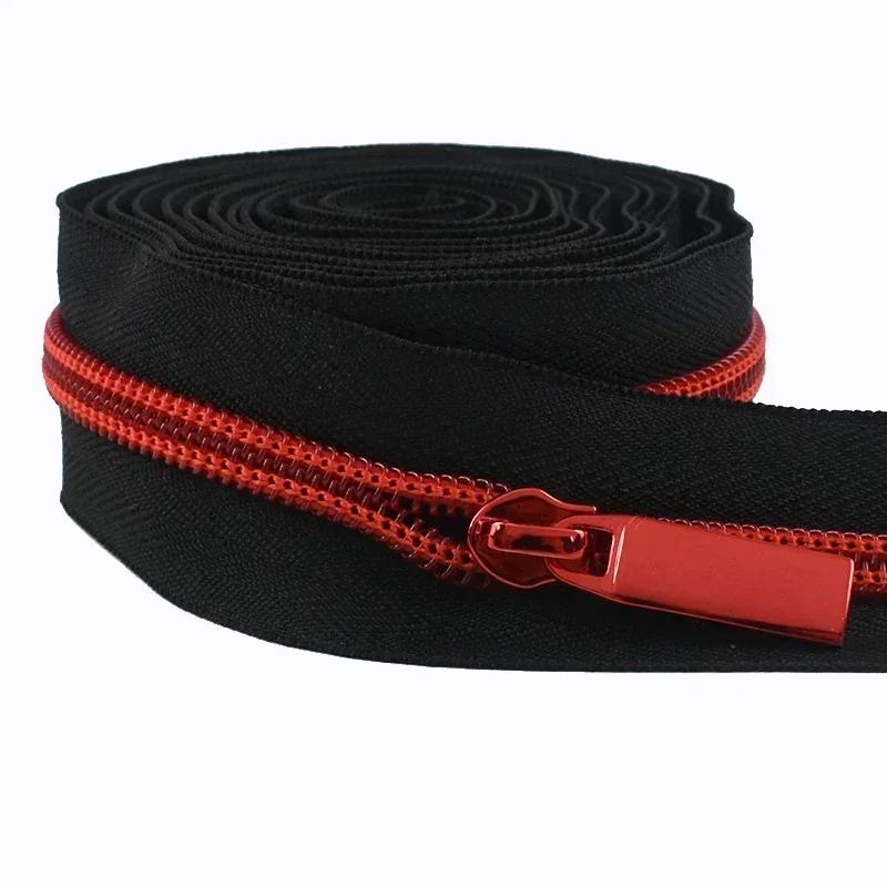 Meetee 10/20M 5# Nylon Zippers Tape + Zipper Slider Puller for Sewing Bag Shoes Garment Zips Repair Sew Crafts DIY Accessories